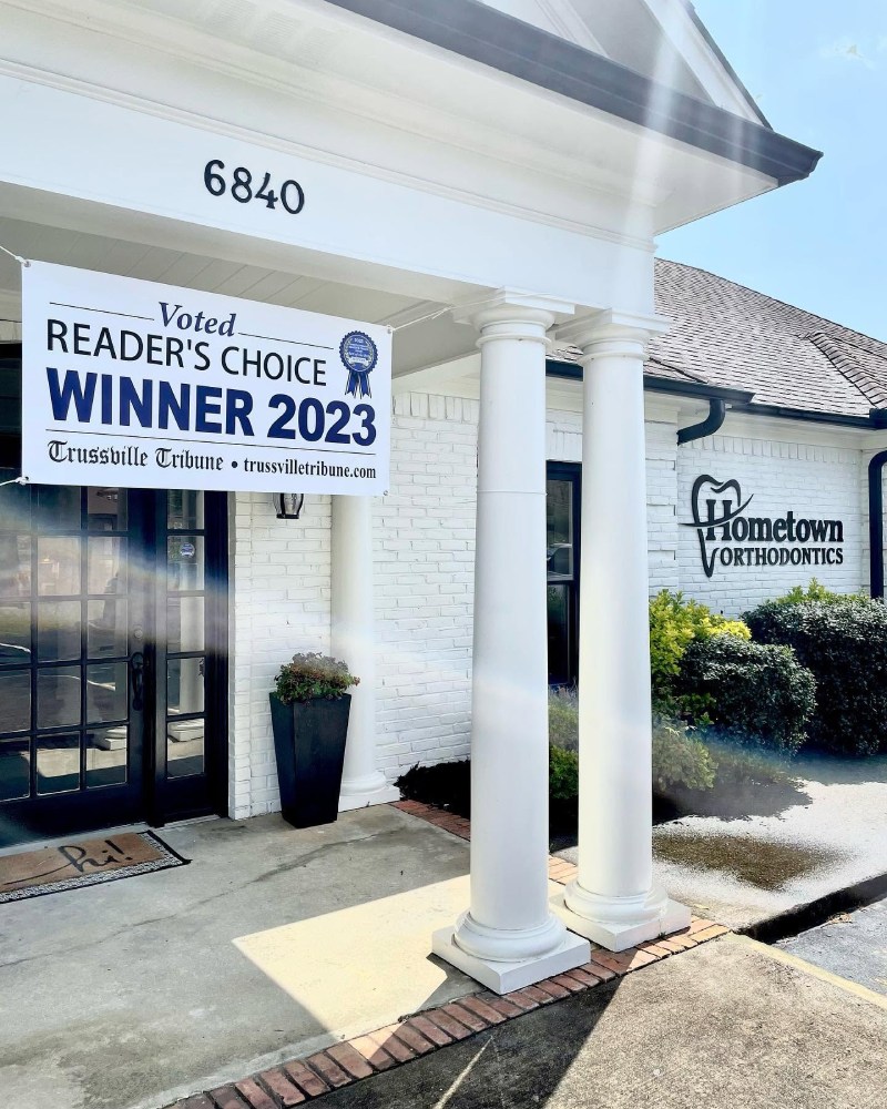Front entrance of Hometown Orthodontics in Pinson, AL